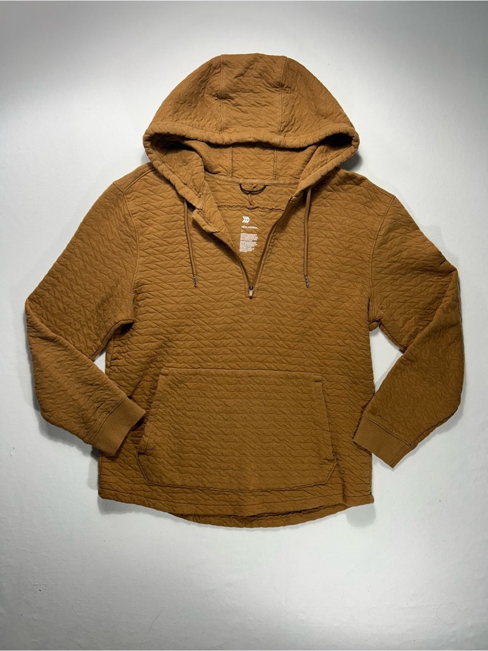 Quilted Hooded Pullover in Caramel Brown - All in motion - small - Picture 2 of 2